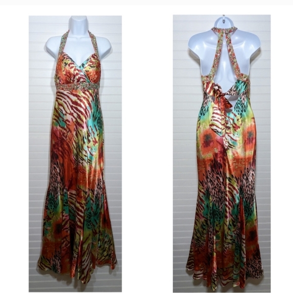 Dressbarn Rhinestone Prom / Mardi Gras Long Ballroom Gown // Size 8 - Picture 1 of 4